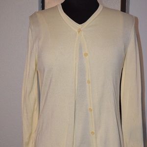 CARDIGAN SWEATER SIZE S TALORA ITALY LIGHT YELLOW   B02